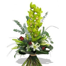 Bouquet with green orchids